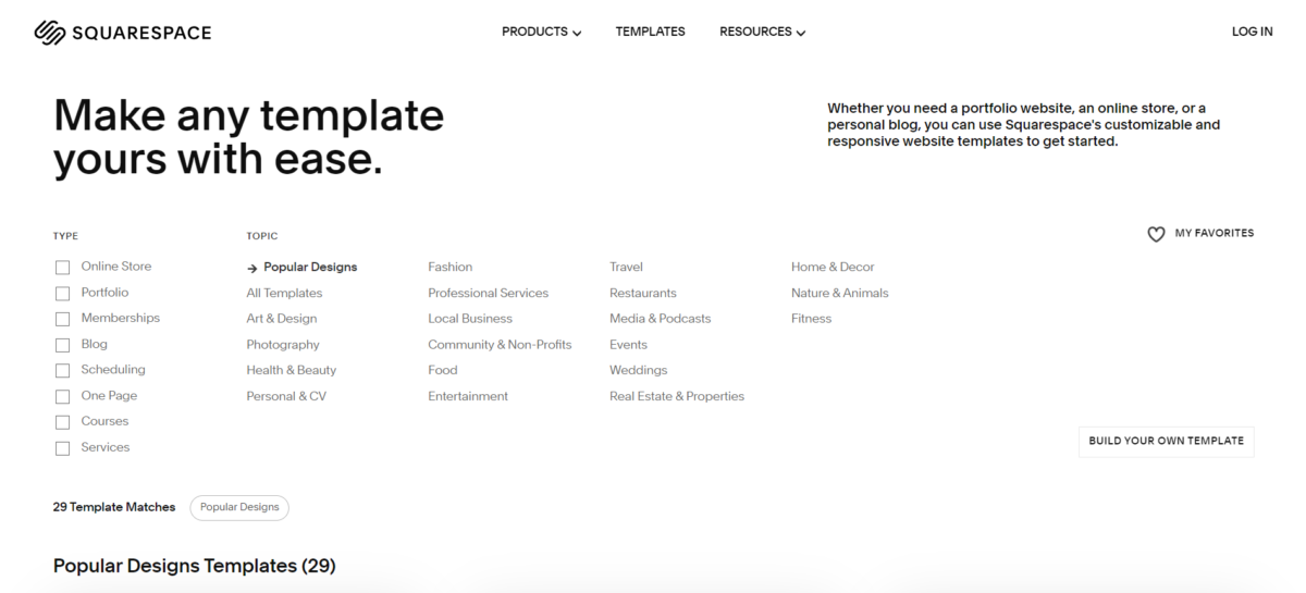 Squarespace Templates